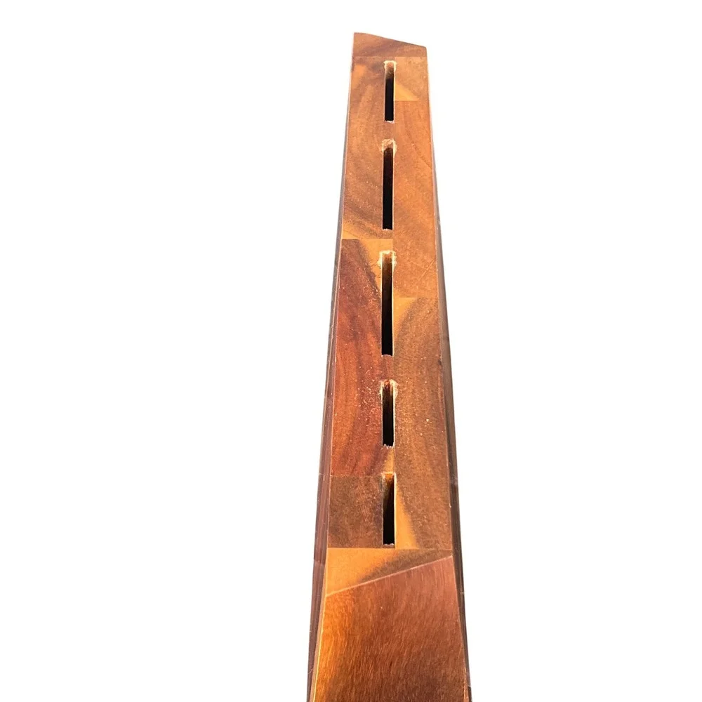 Cangshan Acacia Wood Knife Block 5 Slot Slim Angled Kitchen Cutlery Organizer